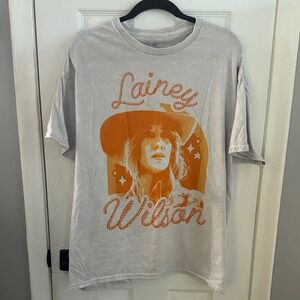 Lainey Wilson Graphic Tee with Orange Print